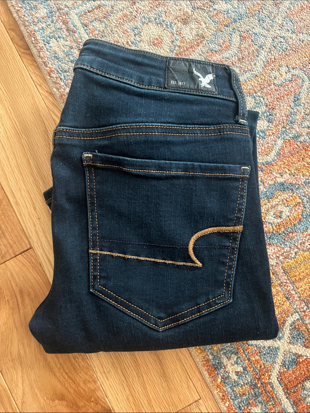 American Eagle Outfitters Dark Indigo High-Rise Skinny Jeans